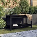 VIDAXL Banc de jardin noir 82,5x35x45 cm bois massif de pin