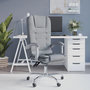 Voir la diapositive 1 : VIDAXL Fauteuil de massage inclinable de bureau Gris clair Tissu