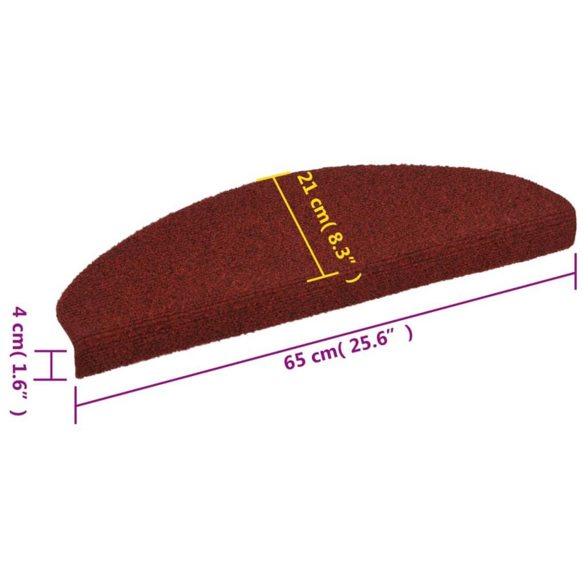 VIDAXL Tapis autoadhesifs de marches 5 pcs Rouge 65x21x4 cm Aiguillete