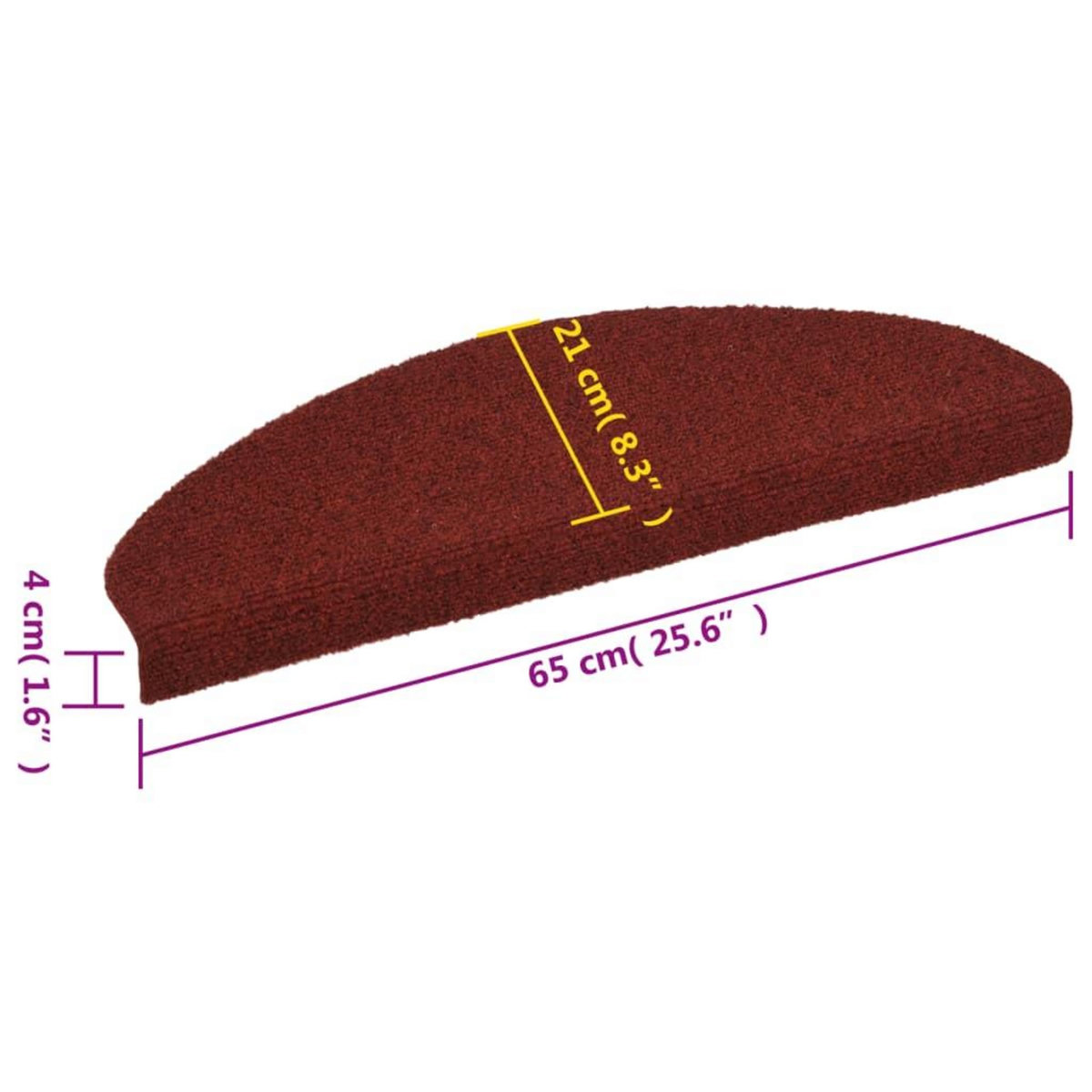 VIDAXL Tapis autoadhesifs de marches 5 pcs Rouge 65x21x4 cm Aiguillete