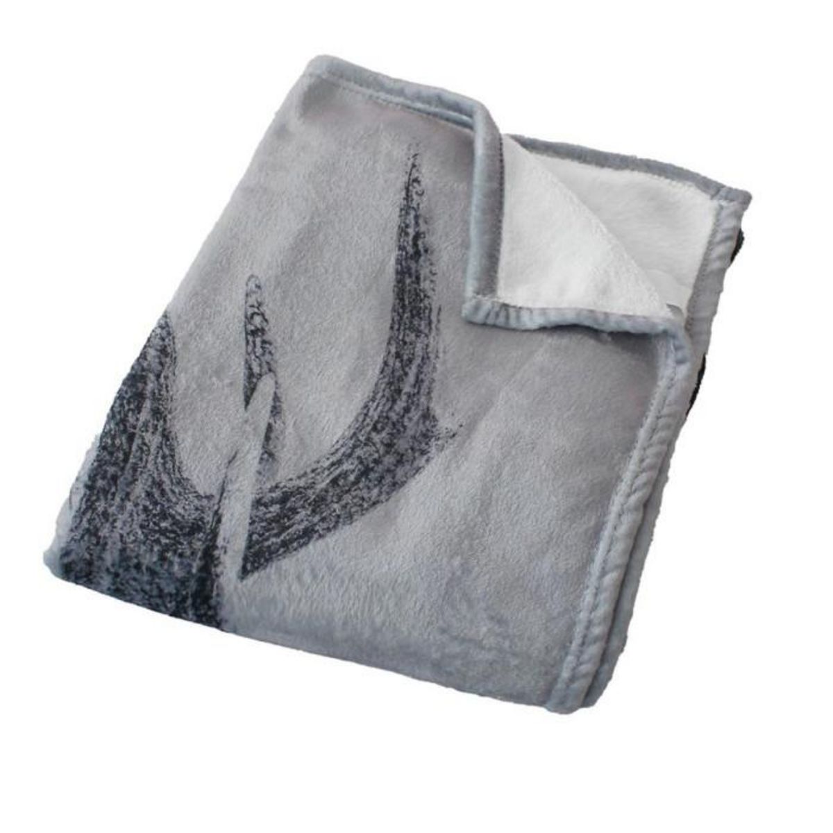 Paris Prix Plaid en Flanelle Imprime  Epicéa  130x170cm Gris Foncé