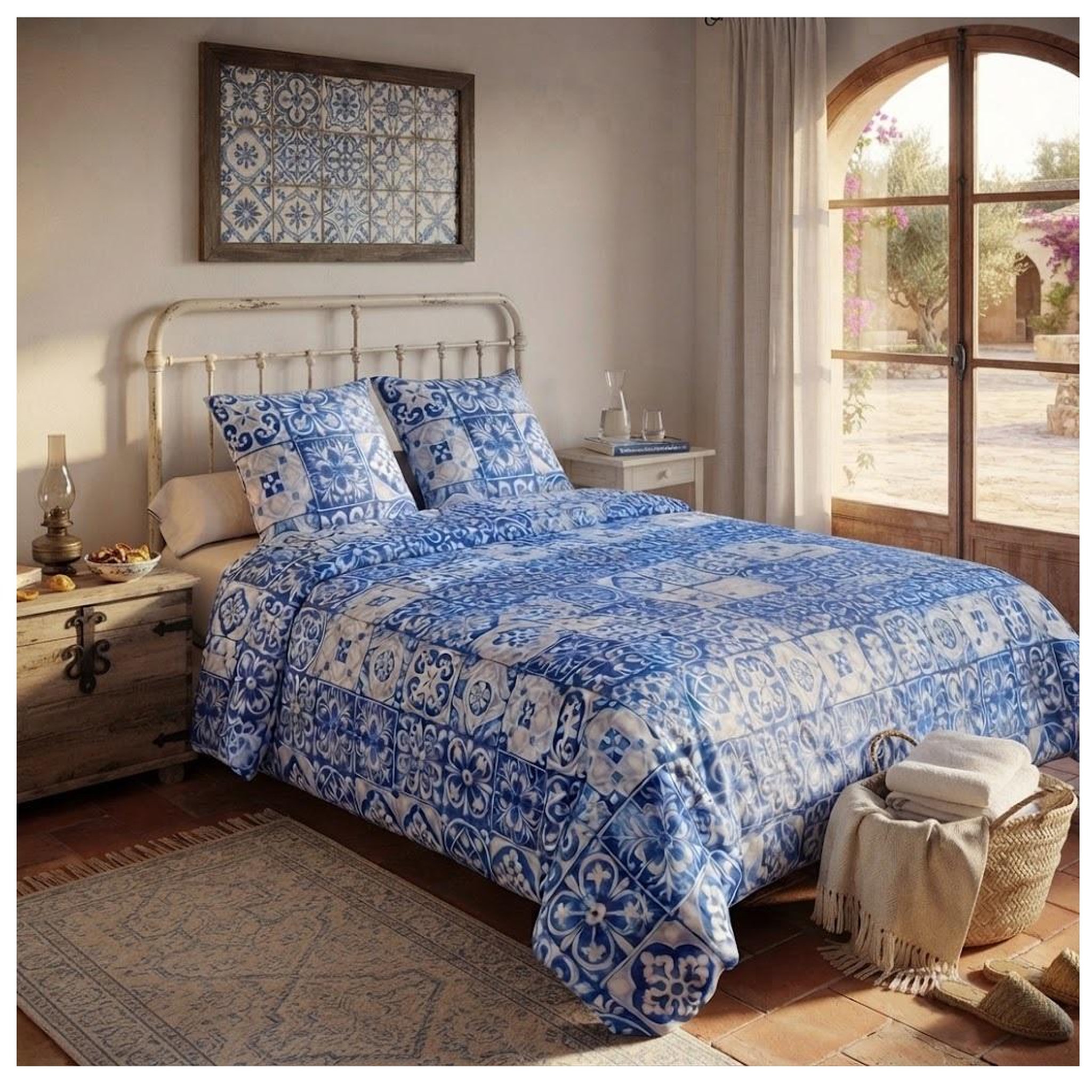 Voir la diapositive 5 : Eden Couvre lit microfibre + taies persane