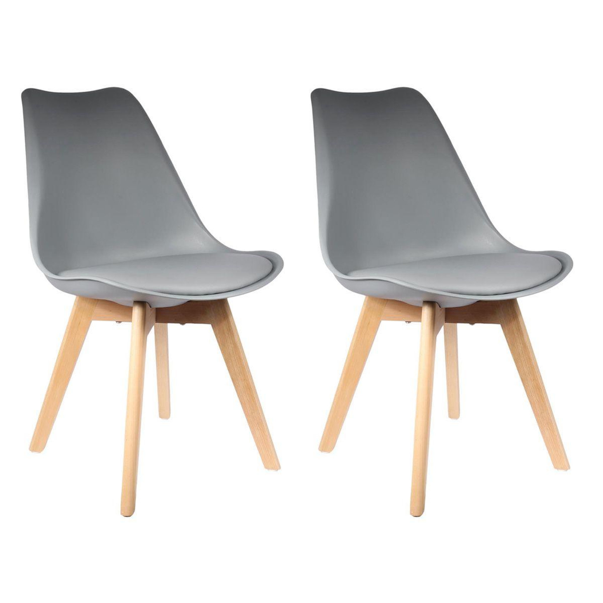 The Home Deco Factory Lot de 2 Chaises Scandinave  Coquil  81cm Gris Foncé