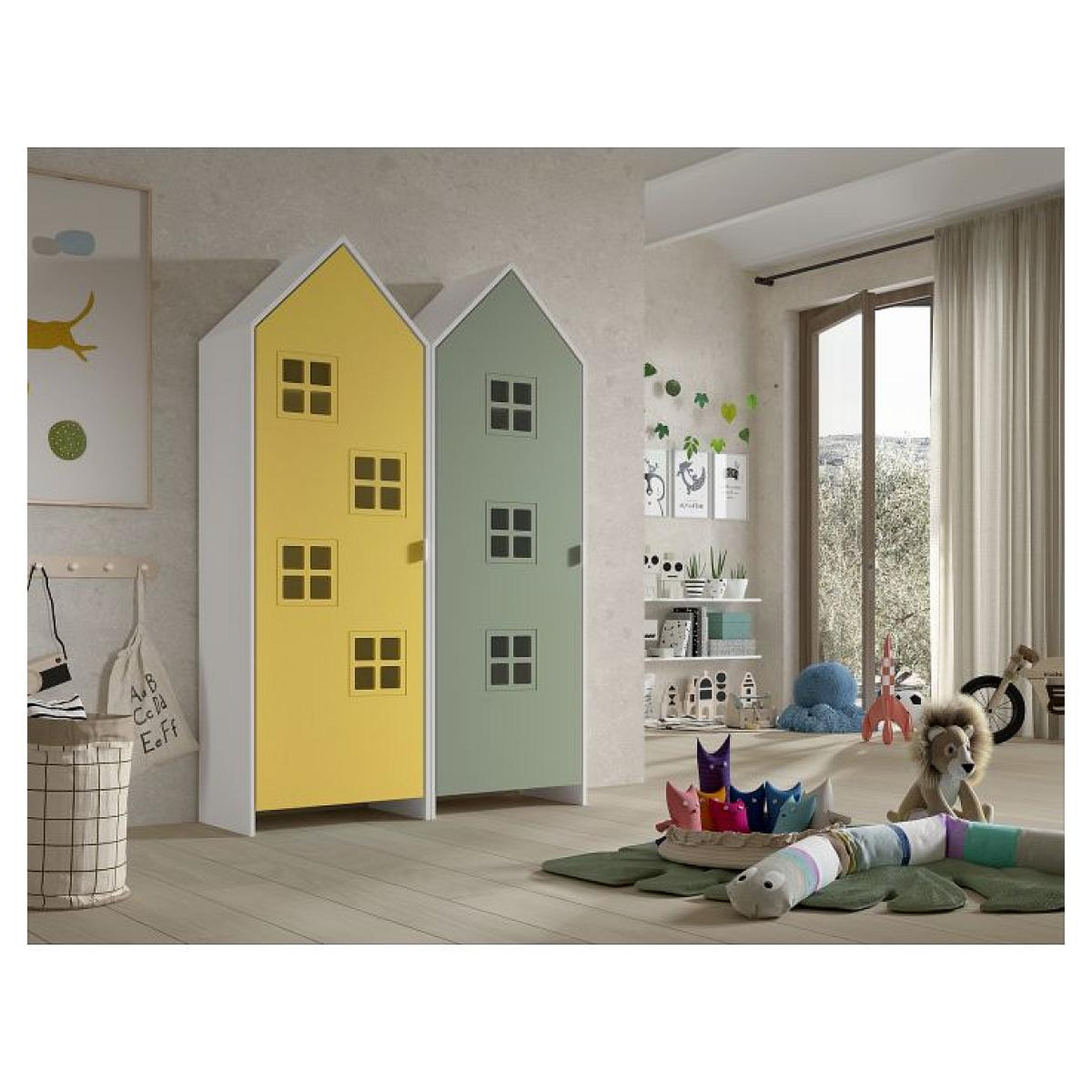 Voir la diapositive 2 : Vipack Combinaison D'armoires 2 Parties Casami Bruges jaune vert