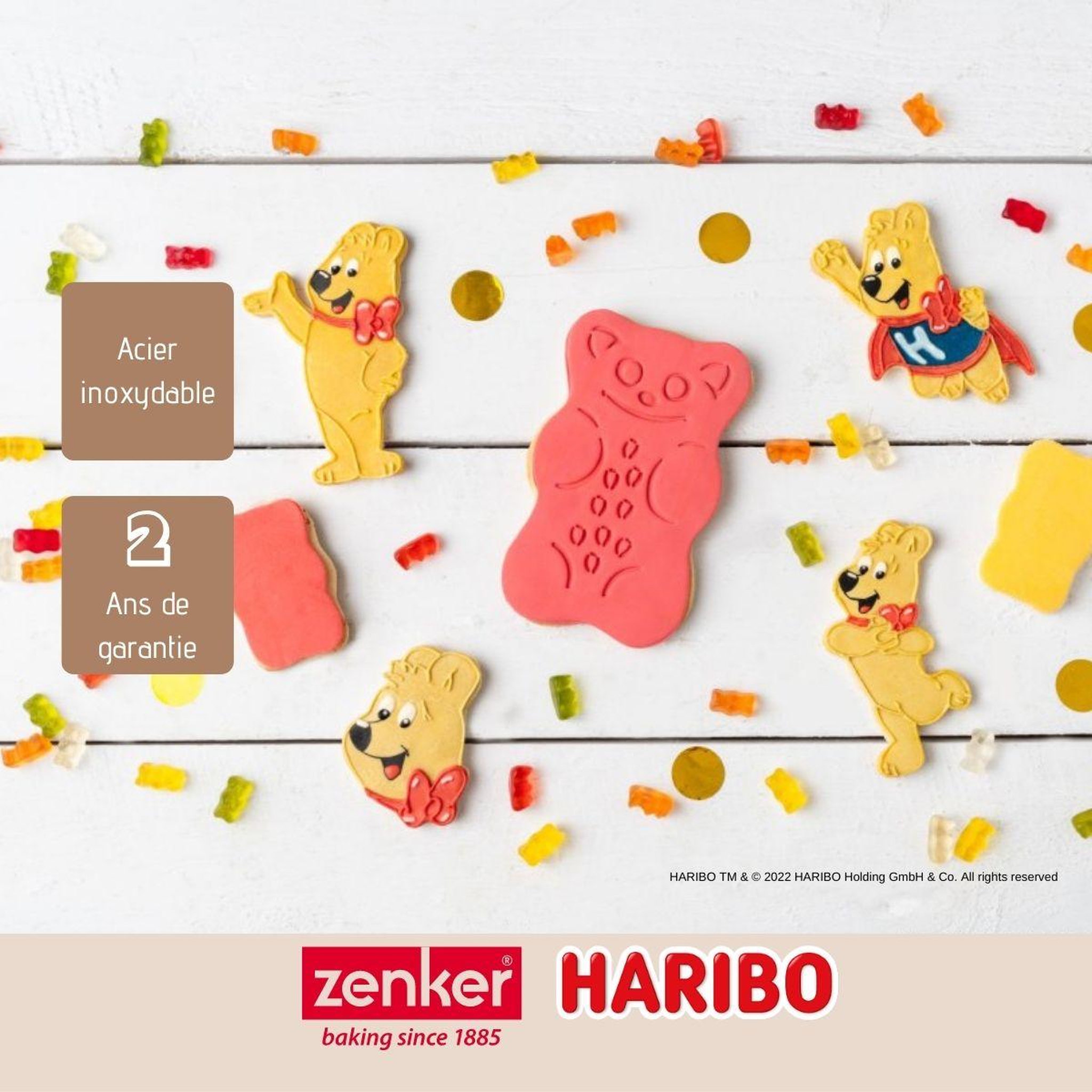 Voir la diapositive 4 : ZENKER Lot de 2 emporte-pièces nounours zenker par haribo
