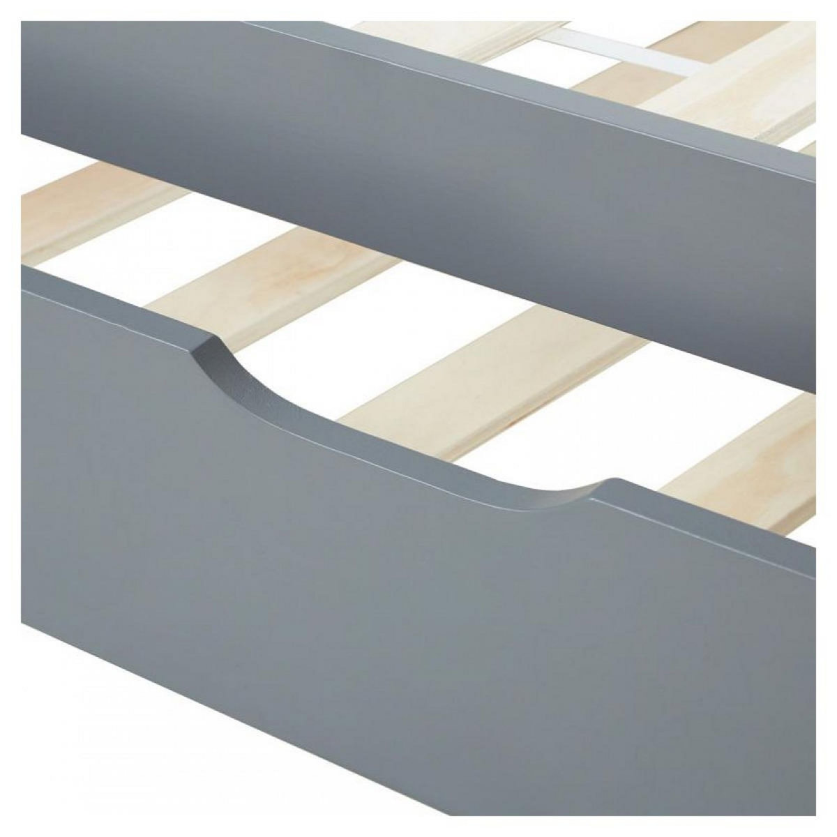 HomeStyle4U Lit gigogne 90x200 cm - couleur gris