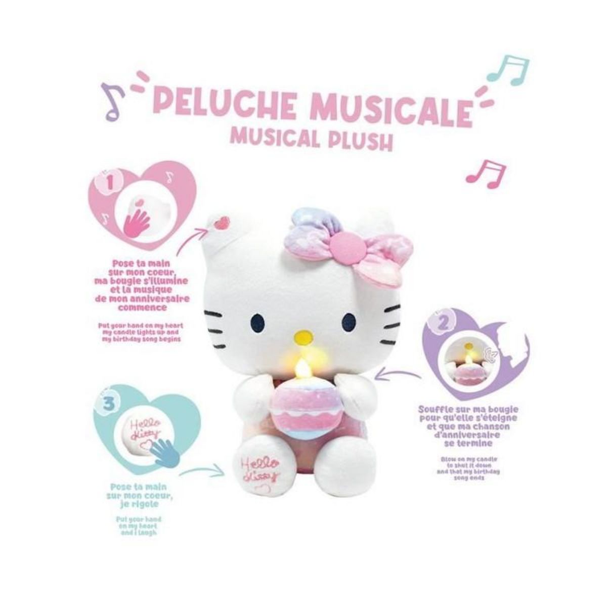 JEMINI Hello Kitty Peluche Interactive Anniversaire +/- 26 cm - JEMINI - Musique, bougie et rire interactifs.