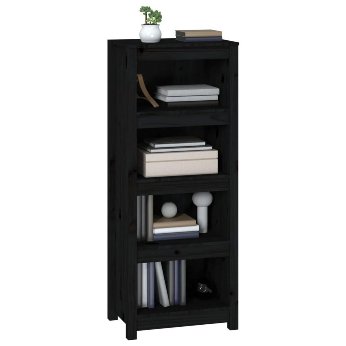 VIDAXL Bibliotheque Noir 50x35x125,5 cm Bois de pin massif