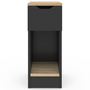 Voir la diapositive 3 : ID MARKET Lot de 2 tables de chevet ANOUK 1 tiroir avec niche noir et bois