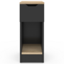 Voir la diapositive 3 : ID MARKET Lot de 2 tables de chevet ANOUK 1 tiroir avec niche noir et bois