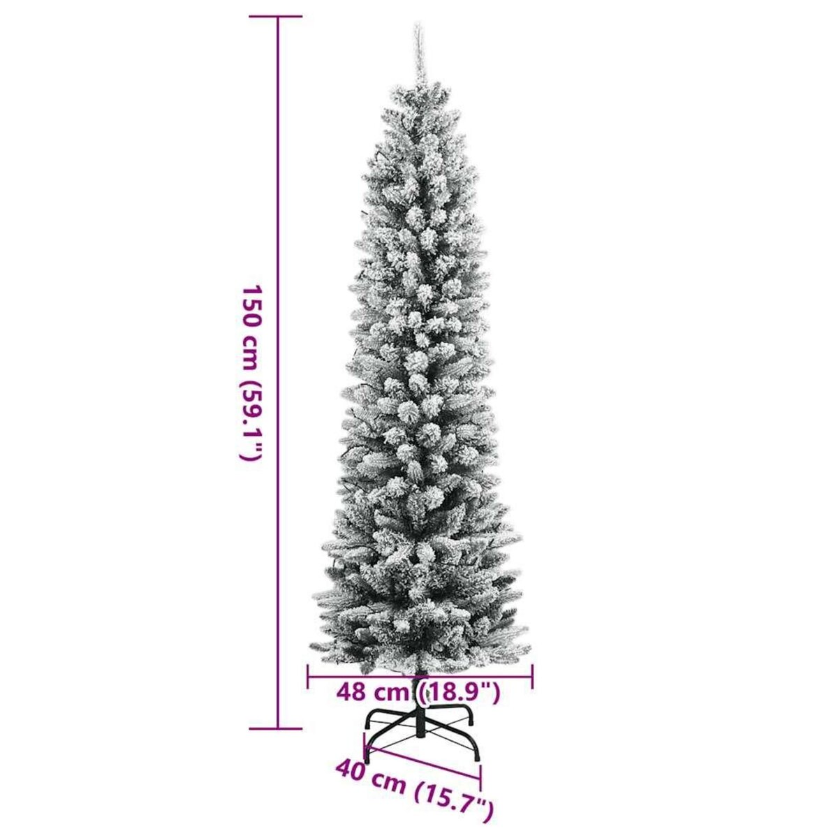 VIDAXL Sapin de Noël artificiel 150 LED et neige floquee 150 cm