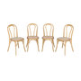 Voir la diapositive 1 : SWEEEK Lot de 4 chaises vintage en bois avec assise en rotin et dossier arrondi. coloris naturel. L 48 x P 49.5 x H 90cm