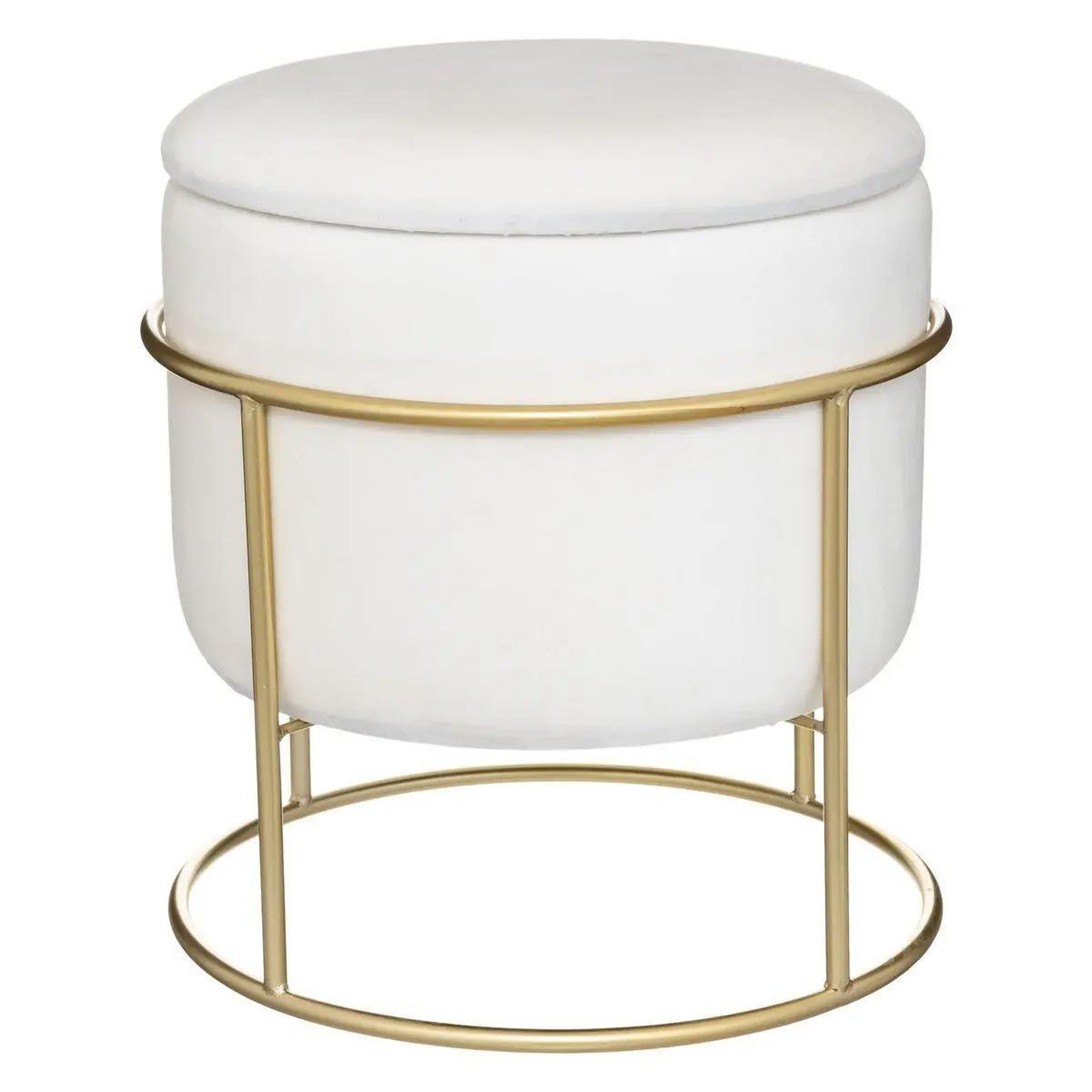 ATMOSPHERA Pouf & coffre de rangement  eliane  44cm ivoire
