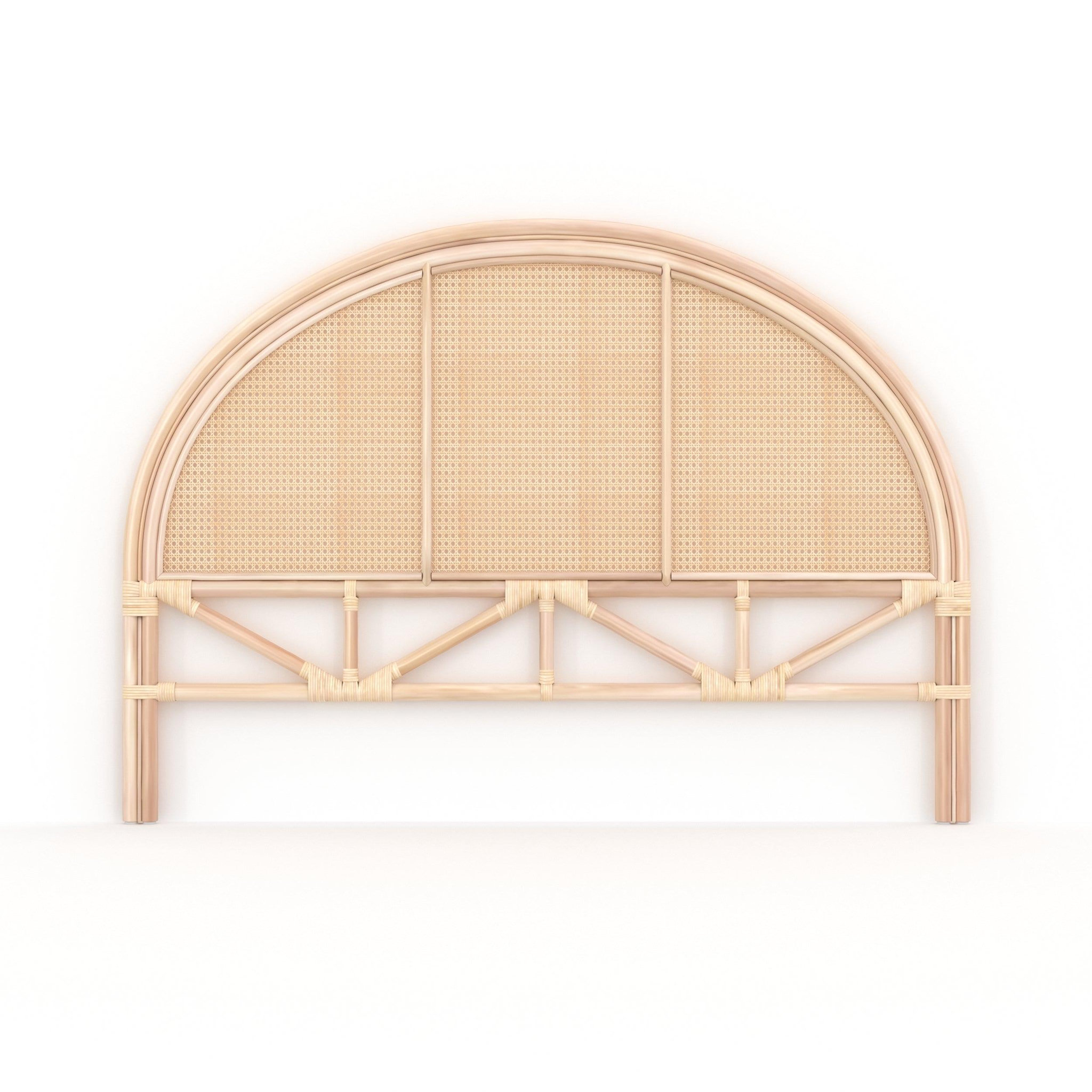 Voir la diapositive 6 : MAISON PAVANE Tête de lit 140 cm en rotin et cannage-néora