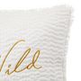Voir la diapositive 2 : ATMOSPHERA Coussin Déco Brodé  Wild  45x45cm Blanc