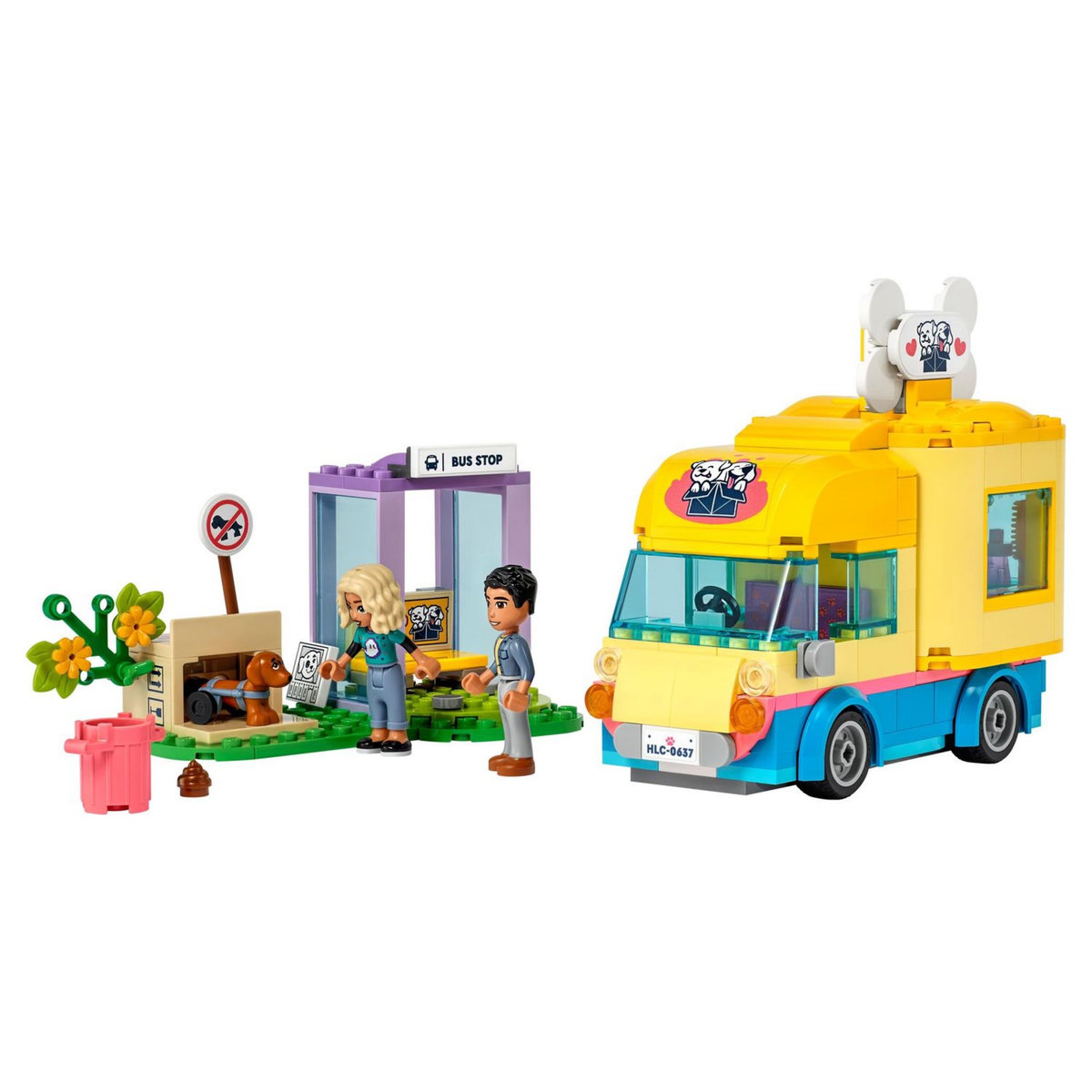 LEGO Friends 41741 Le fourgonnette de sauvetage canin, Jeu de Chiot, Jouet Animaux