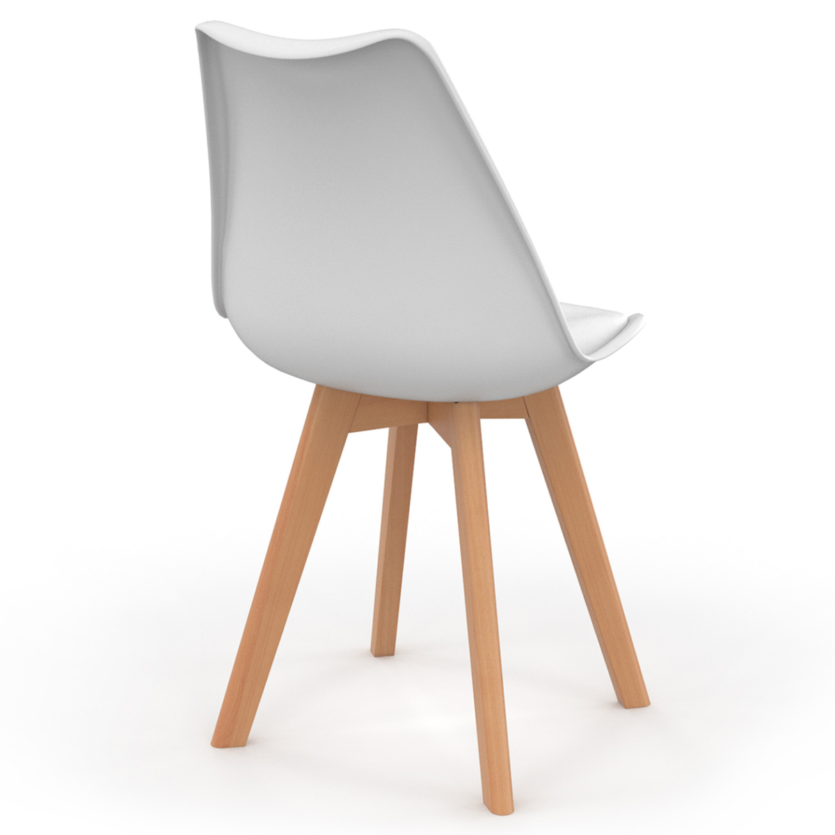 ID MARKET Lot de 4 chaises scandinaves SARA blanches pour salle à manger