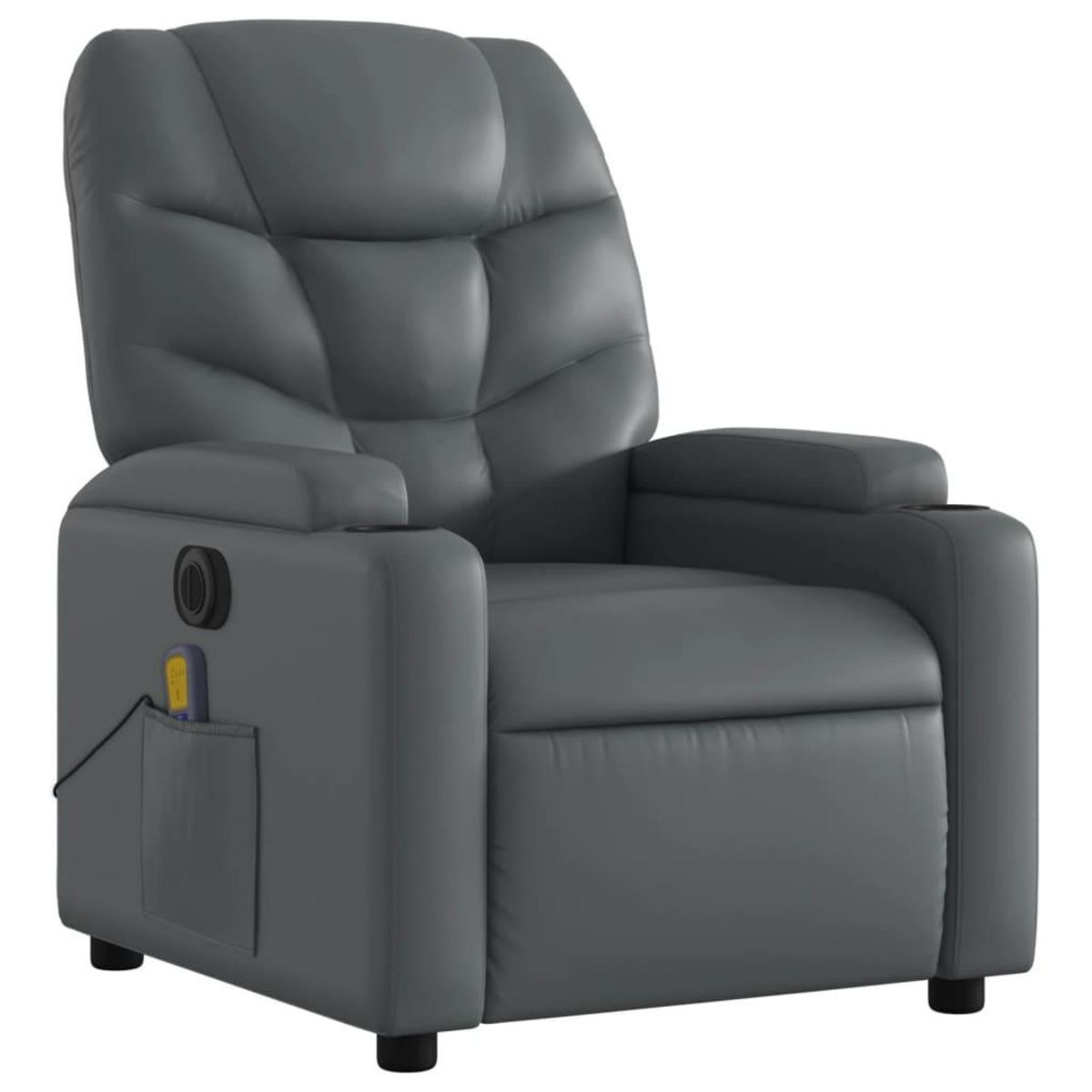 VIDAXL Fauteuil de massage inclinable electrique gris similicuir
