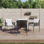 VIDAXL Chaises de jardin et coussins lot de 4 marron 54x61x83 cm rotin