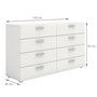 Voir la diapositive 4 : MARKET24 Commode de chambre NASH style contemporain blanc mat - L 140 cm