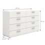 Voir la diapositive 4 : MARKET24 Commode de chambre NASH style contemporain blanc mat - L 140 cm