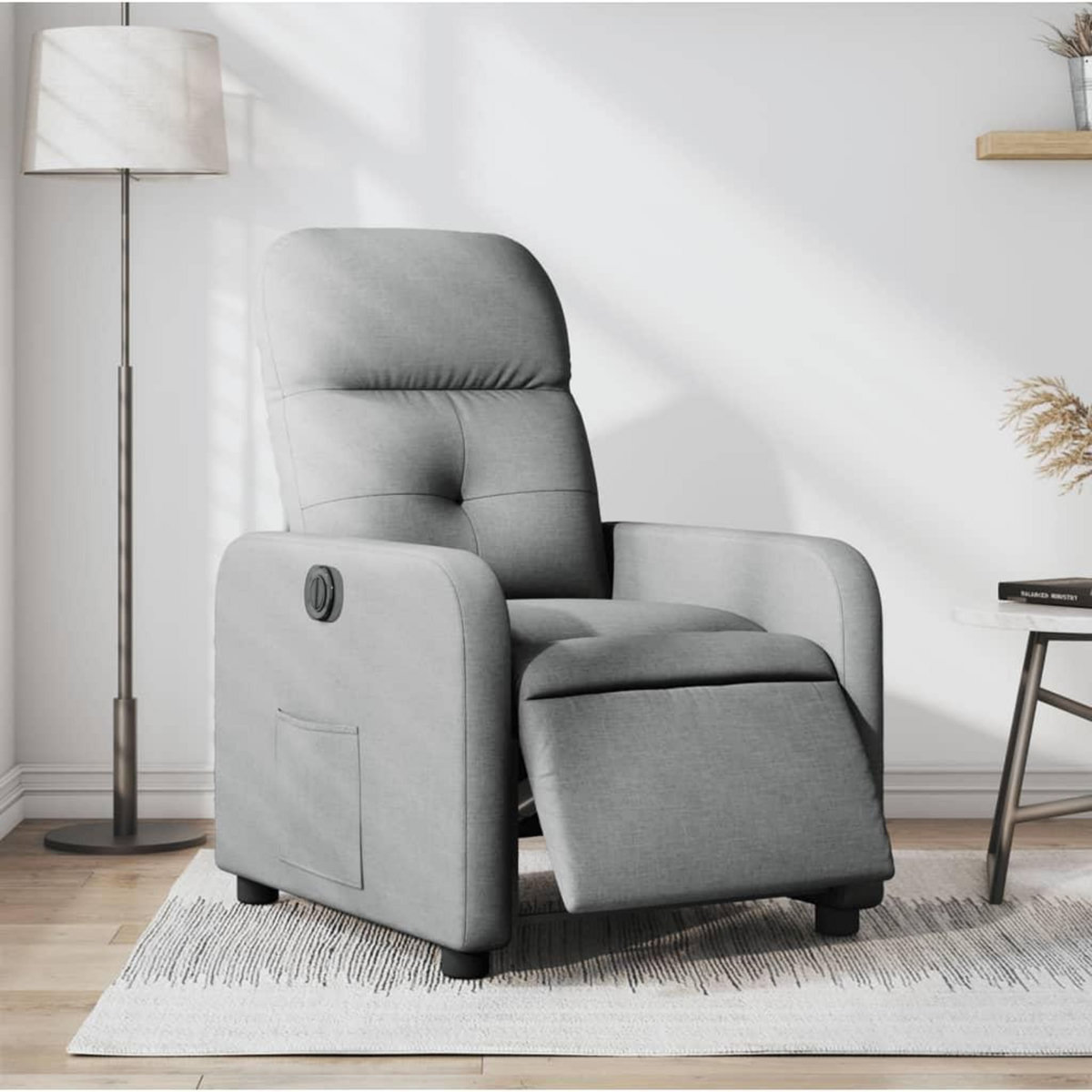 VIDAXL Fauteuil inclinable electrique Gris clair Tissu