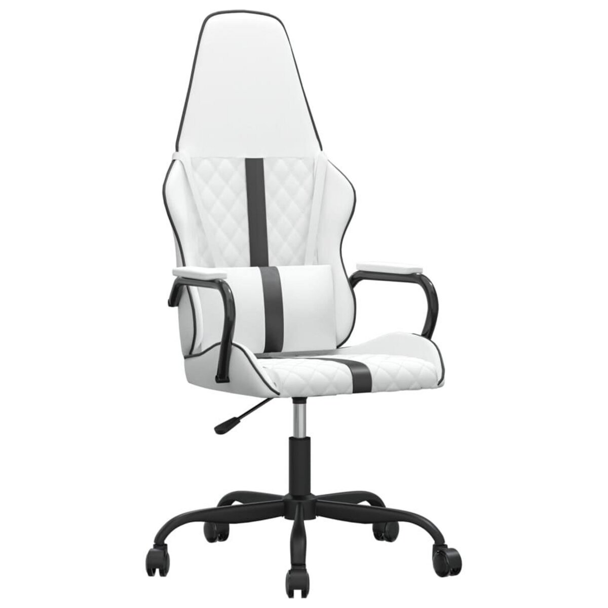 VIDAXL Chaise de jeu Blanc et noir Similicuir