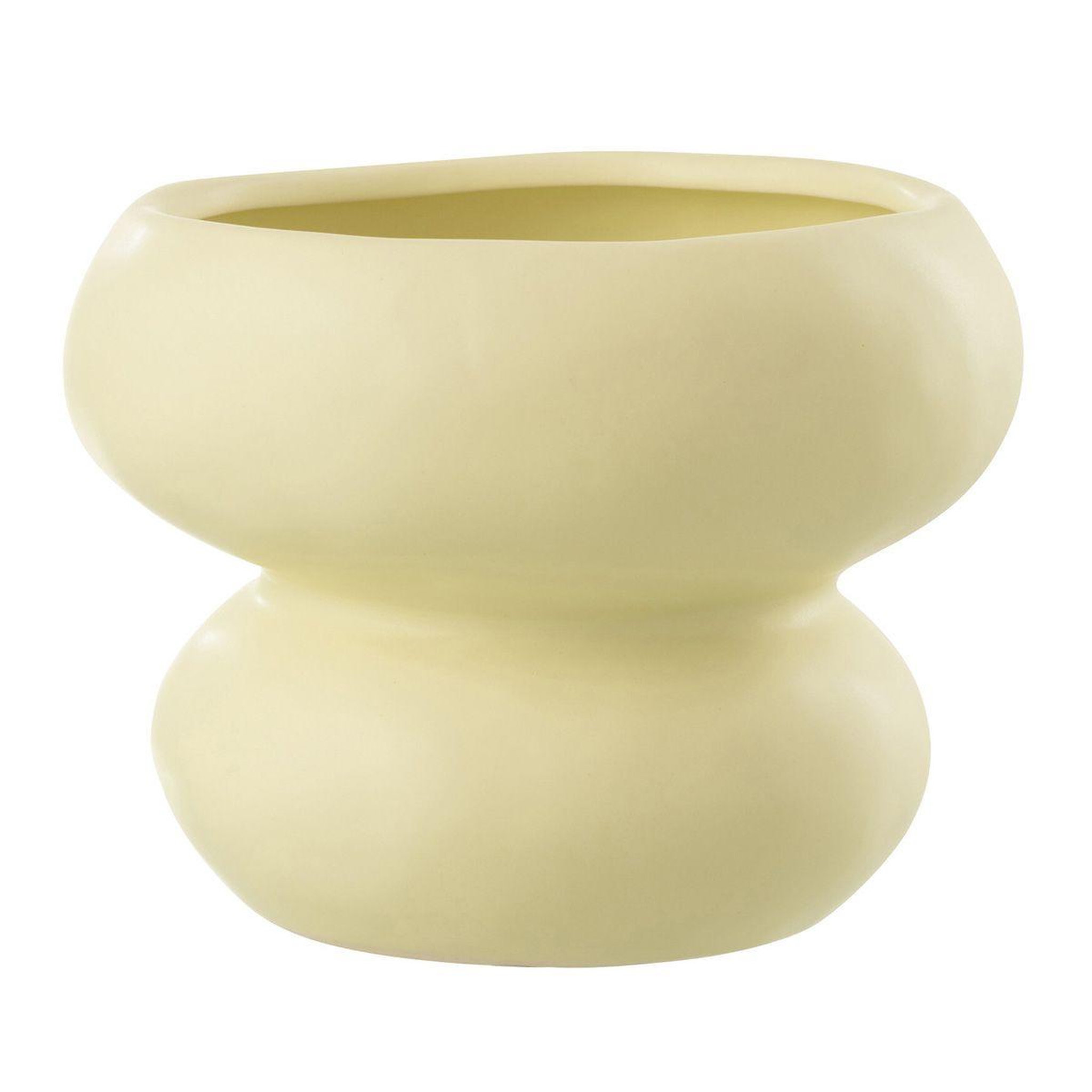 J-LINE Cache-Pot en Porcelaine  Ryan  19cm Jaune