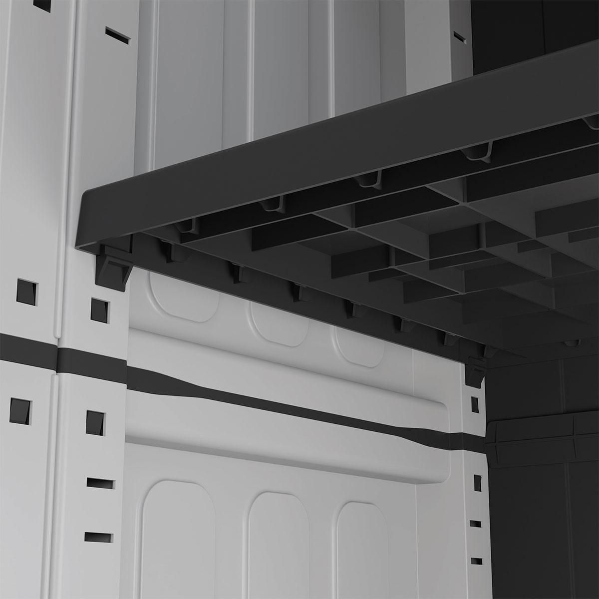 INTEC Armoire de rangement 2 portes 4 Etagères Grise 68 x 37 x H169 cm 4 pieds INTEC