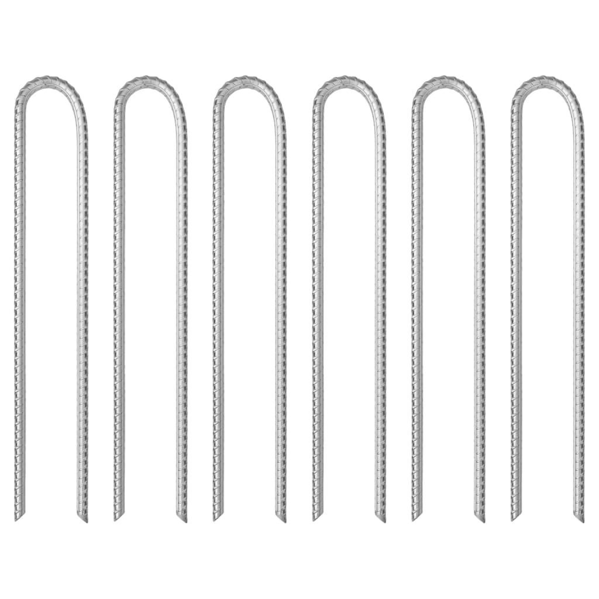 VIDAXL Piquets de tente 6pcs en forme de U 337cm Ø10mm acier galvanise