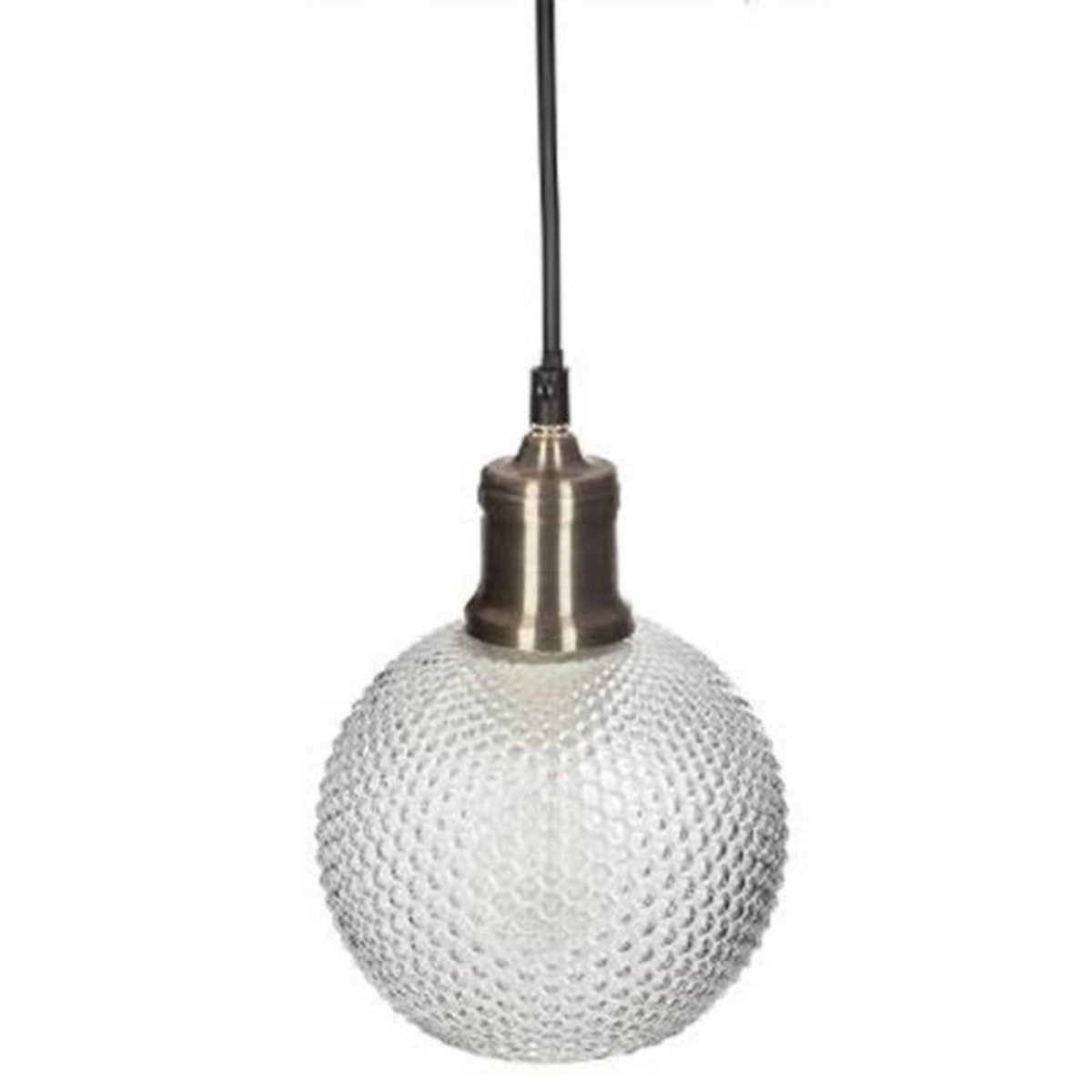 ATMOSPHERA Lampe Suspension Boule en Verre  Iris  19cm Or