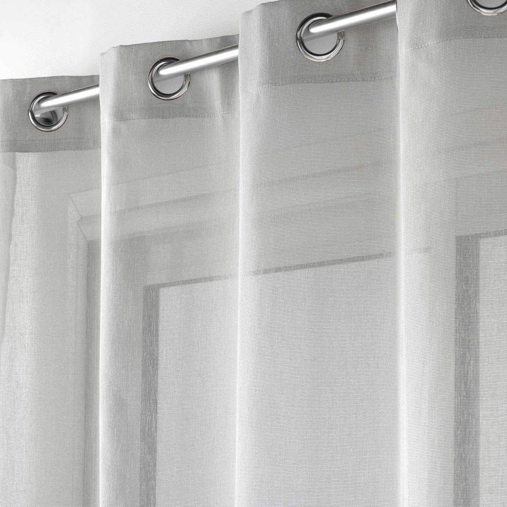 Voir la diapositive 2 : Douceur d'Intérieur Rideau voilage à œillets  selena  140x240cm gris