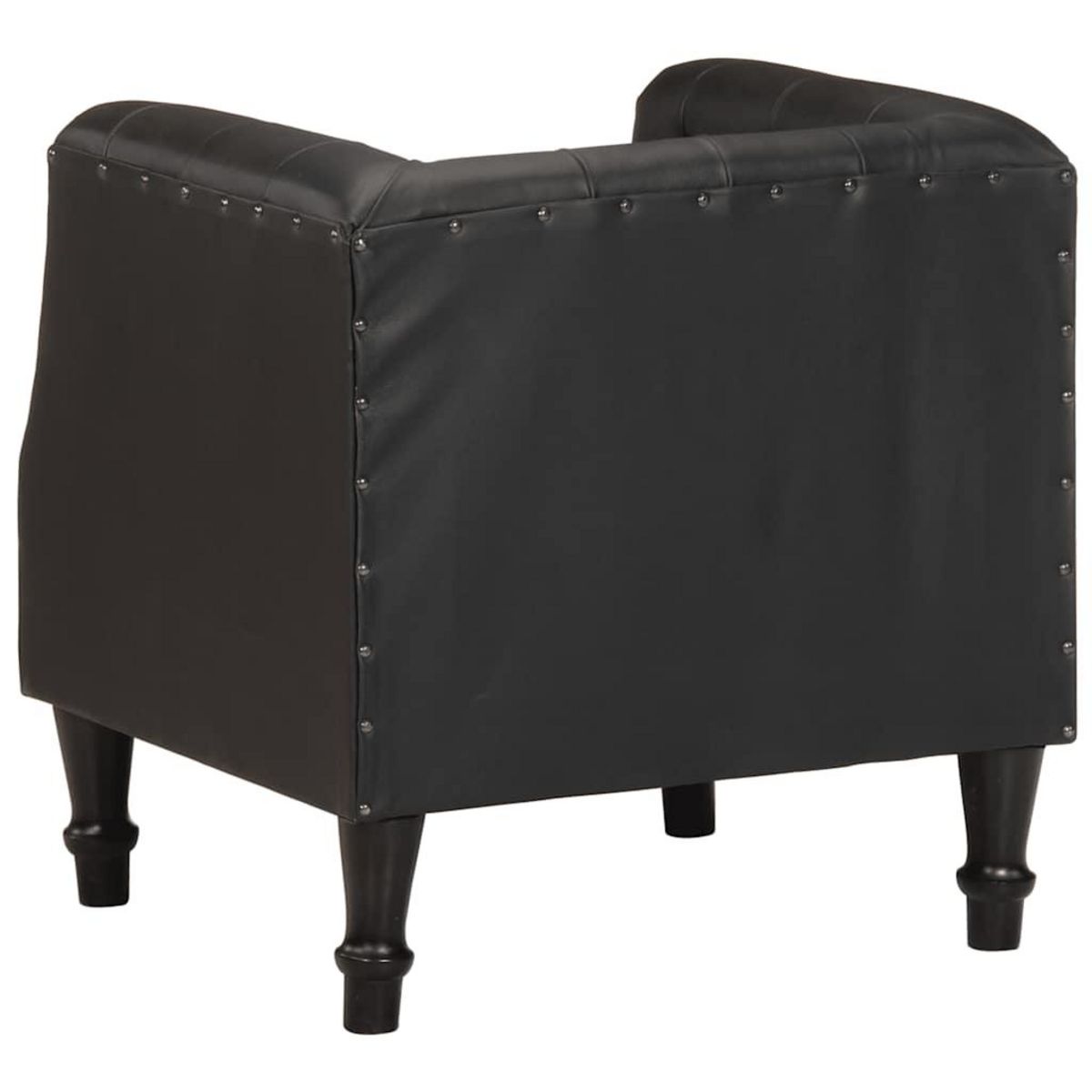 VIDAXL Fauteuil Noir Cuir veritable