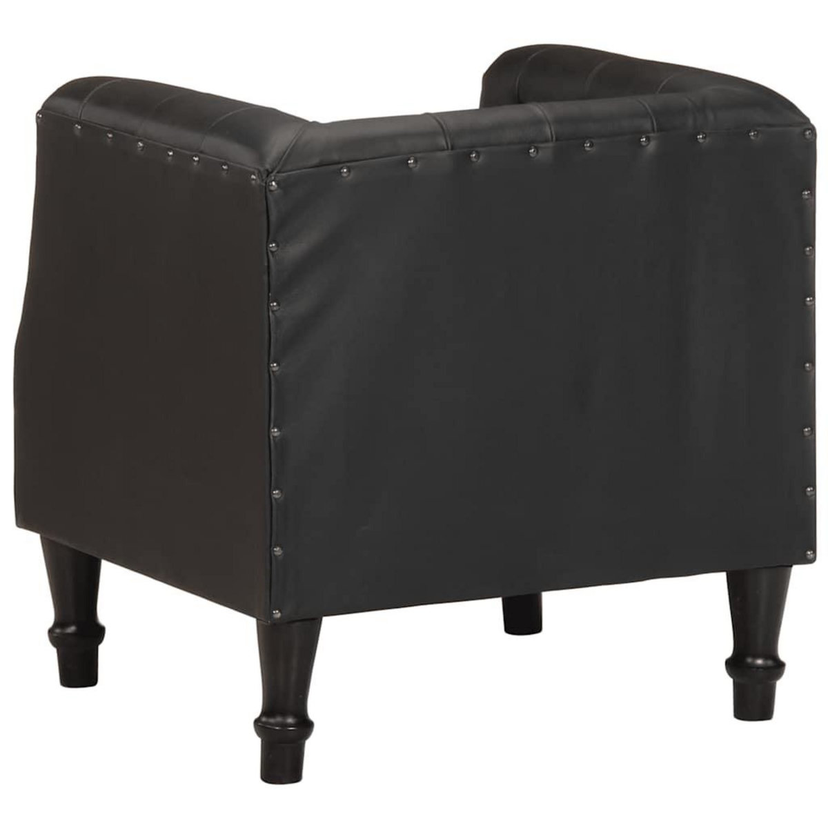 VIDAXL Fauteuil Noir Cuir veritable