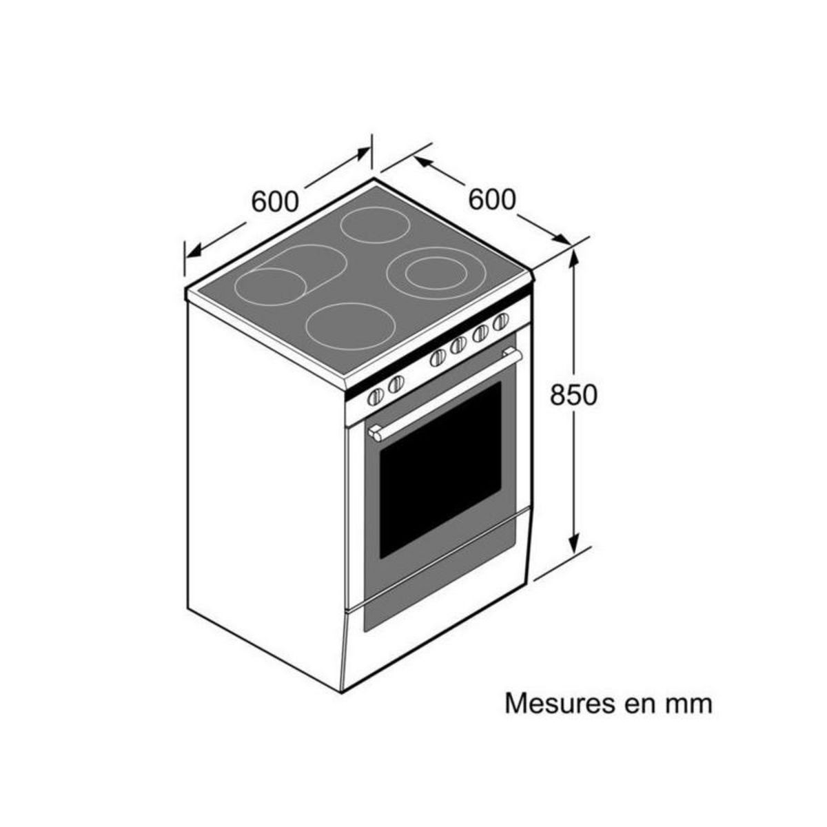 BOSCH Cuisinière vitrocéramique 63l 4 feux blanc - hks79r220