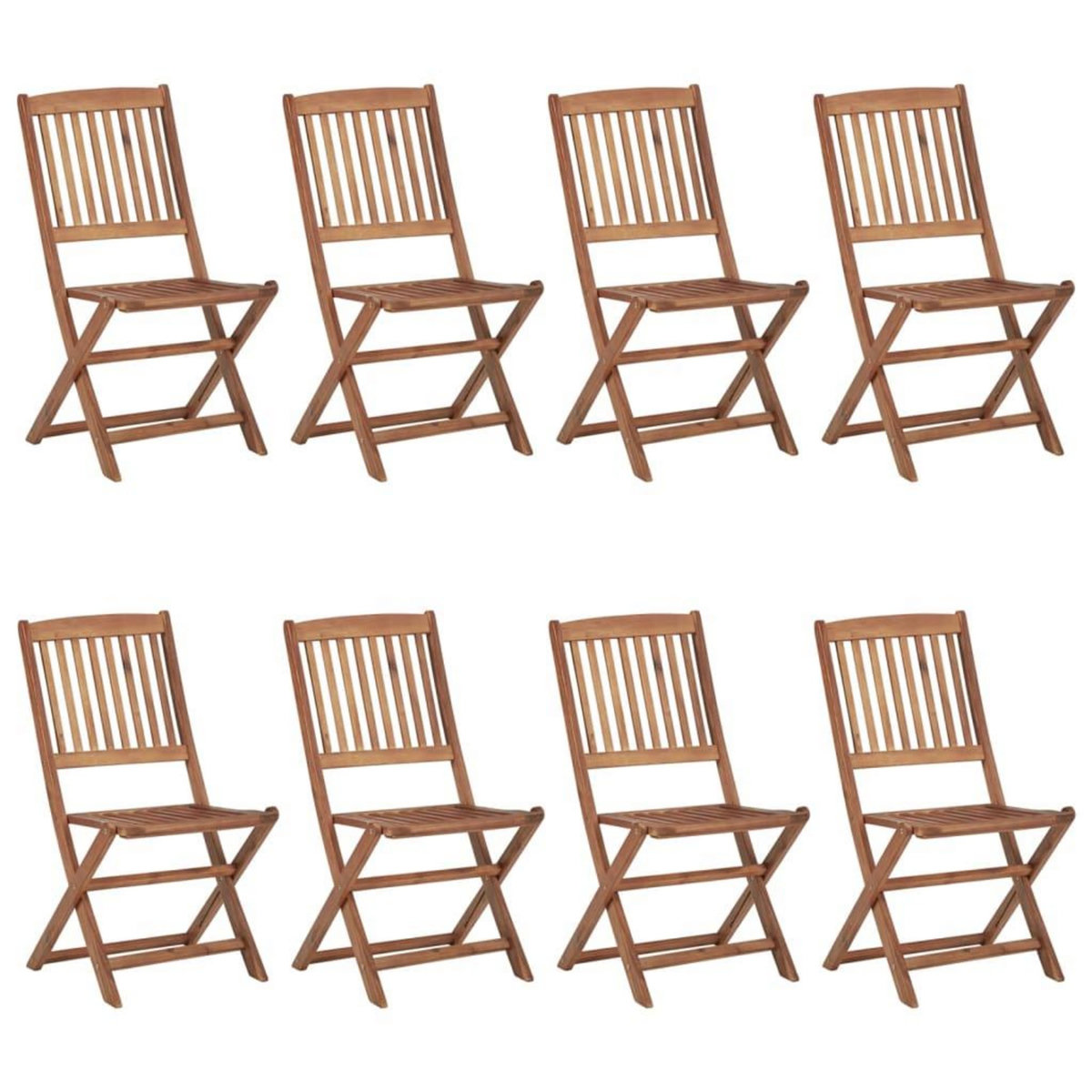 VIDAXL Chaises pliables de jardin lot de 8 avec coussins Bois d'acacia