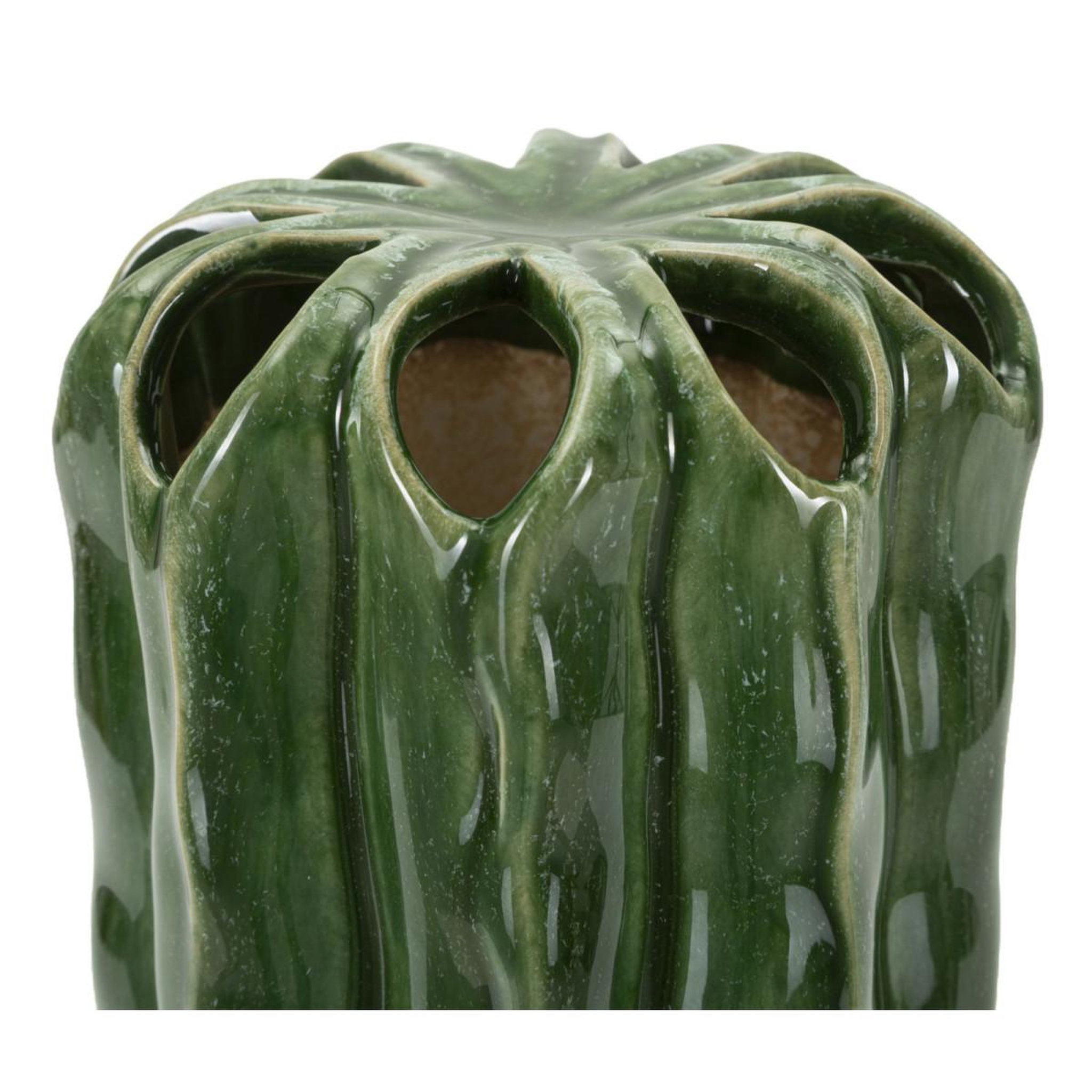 Voir la diapositive 3 : Paris Prix Vase en céramique  cactus  23cm vert