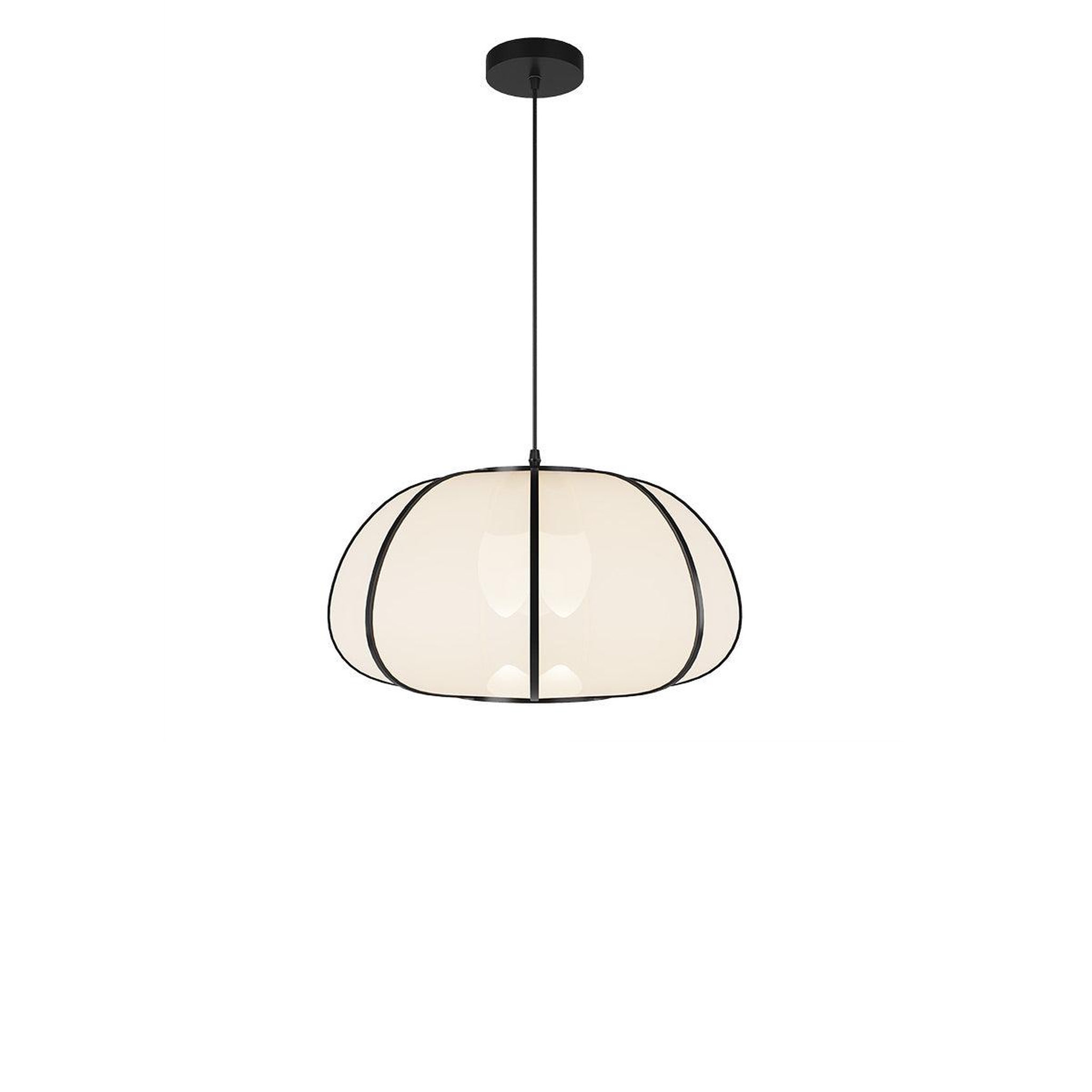 Voir la diapositive 3 : MAISON PAVANE Suspension en bambou noir D38 cm-Hana