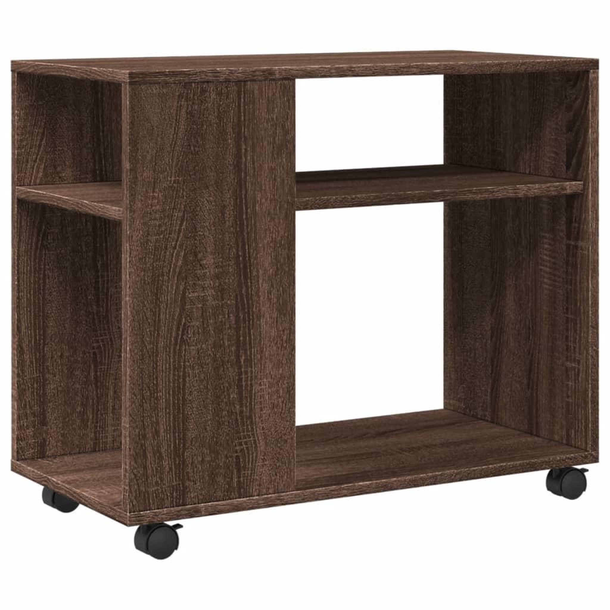 Voir la diapositive 2 : VIDAXL Table d'appoint avec roues chene marron bois d'ingenierie