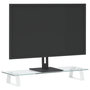 Voir la diapositive 3 : VIDAXL Support de moniteur blanc 60x20x8 cm verre trempé et métal