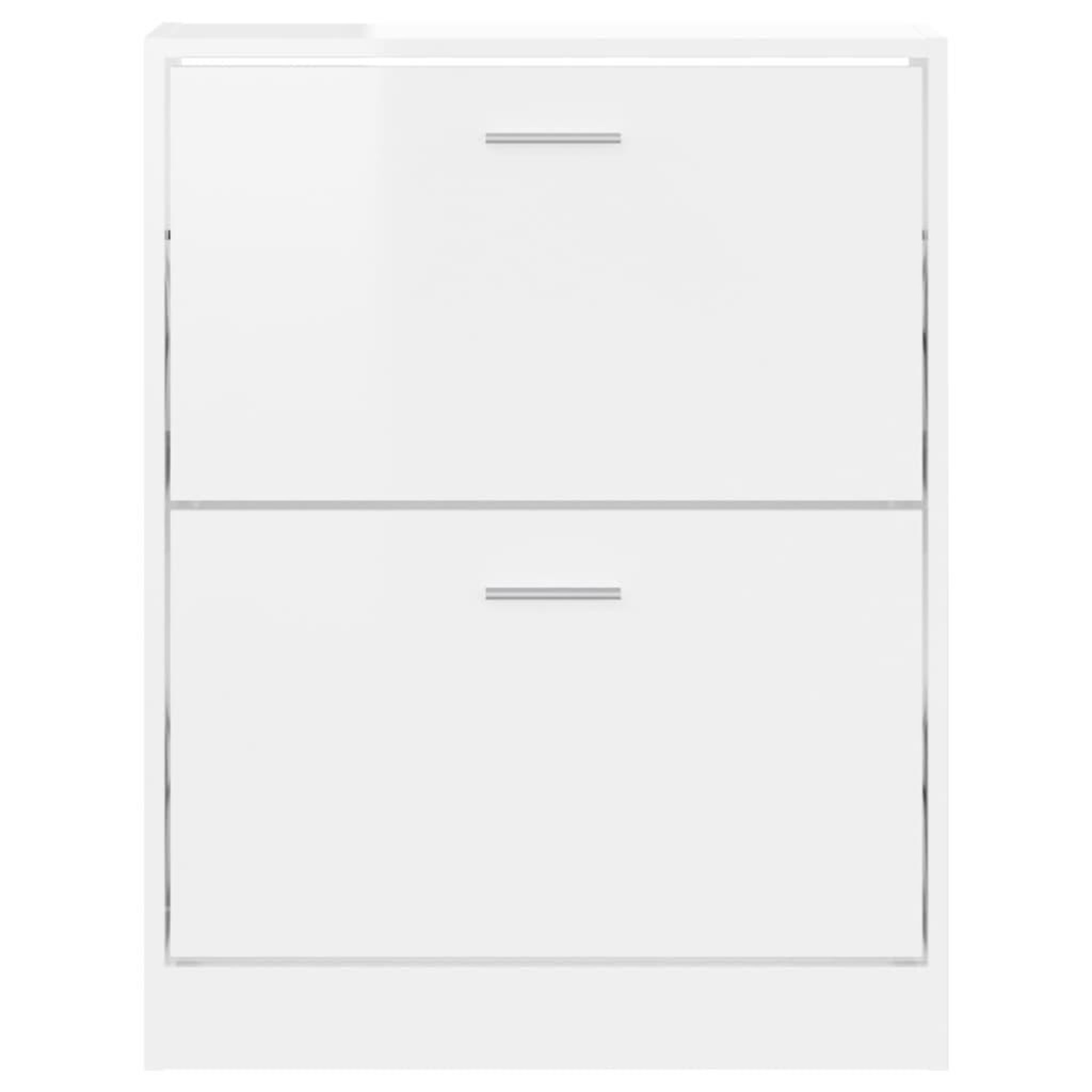 Voir la diapositive 5 : VIDAXL Armoire a chaussure Blanc brillant 59x17x81 cm Bois ingenierie