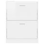 Voir la diapositive 5 : VIDAXL Armoire a chaussure Blanc brillant 59x17x81 cm Bois ingenierie