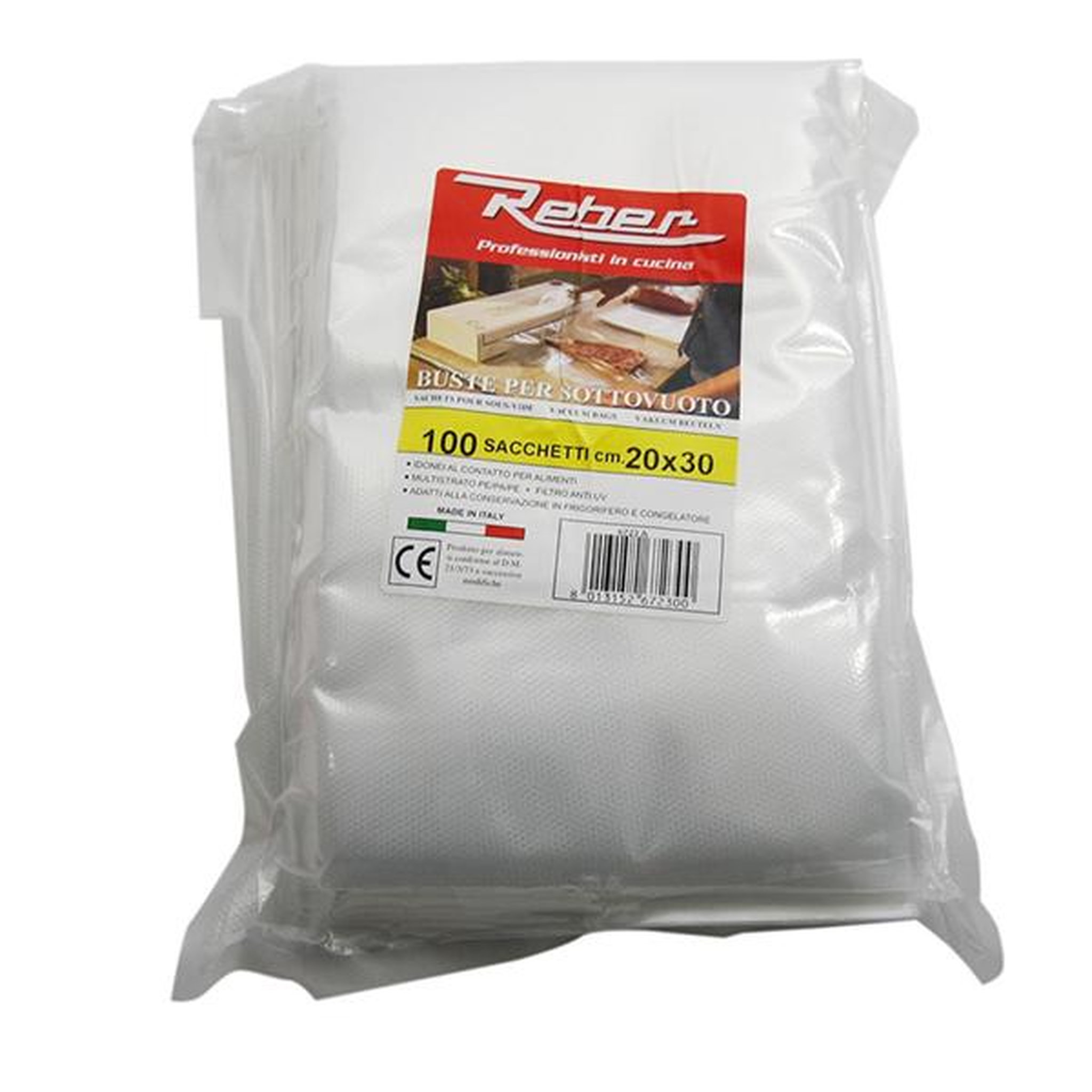 Reber Lot de 100 sacs 20x30 pour appareil à emballage sous vide 9701n et 9700n - 6723a