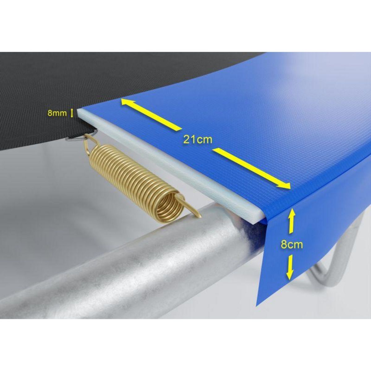 JUMP4FUN Coussin de rembourrage en PE pour Trampoline 5FT - 150cm - Bleu