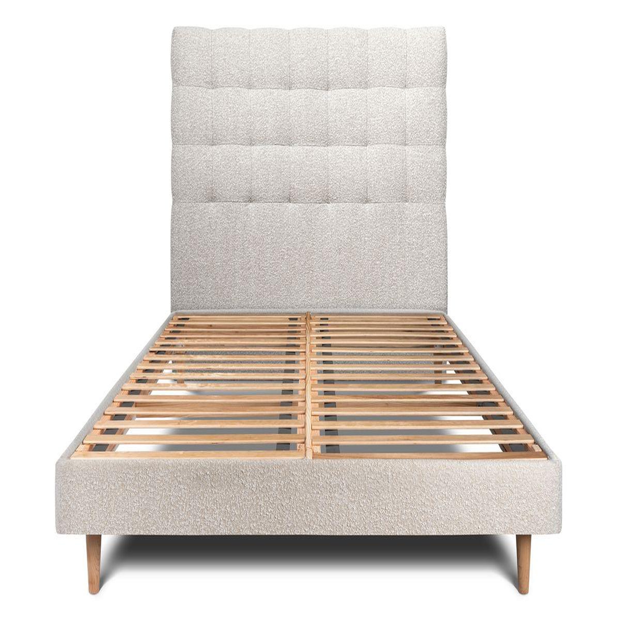 Voir la diapositive 1 : Sommeil de Plomb Lit avec tête de lit capitonnée bouclette et sommier kit - Hauteur totale : 29cm