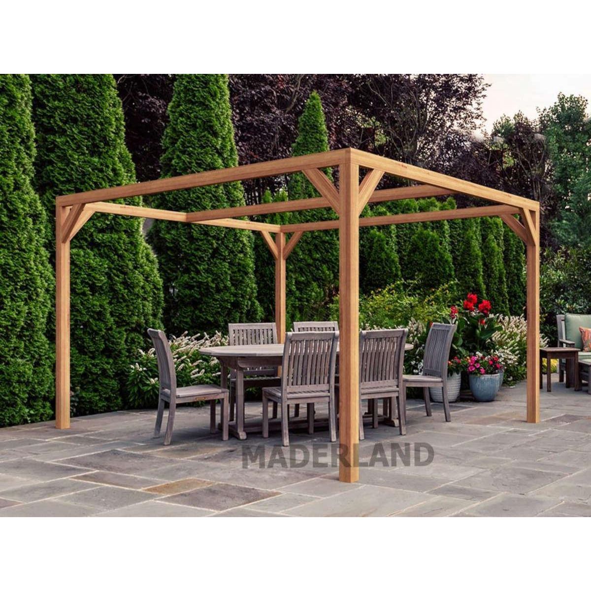 JARDIDECO Pergola en bois lamellé-collé Caen 400 x 300 cm - Maderland