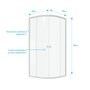 Aurlane Paroi porte de douche 1/4 cercle blanc 90x90cm de largeur - verre transparent - WHITY ROUND
