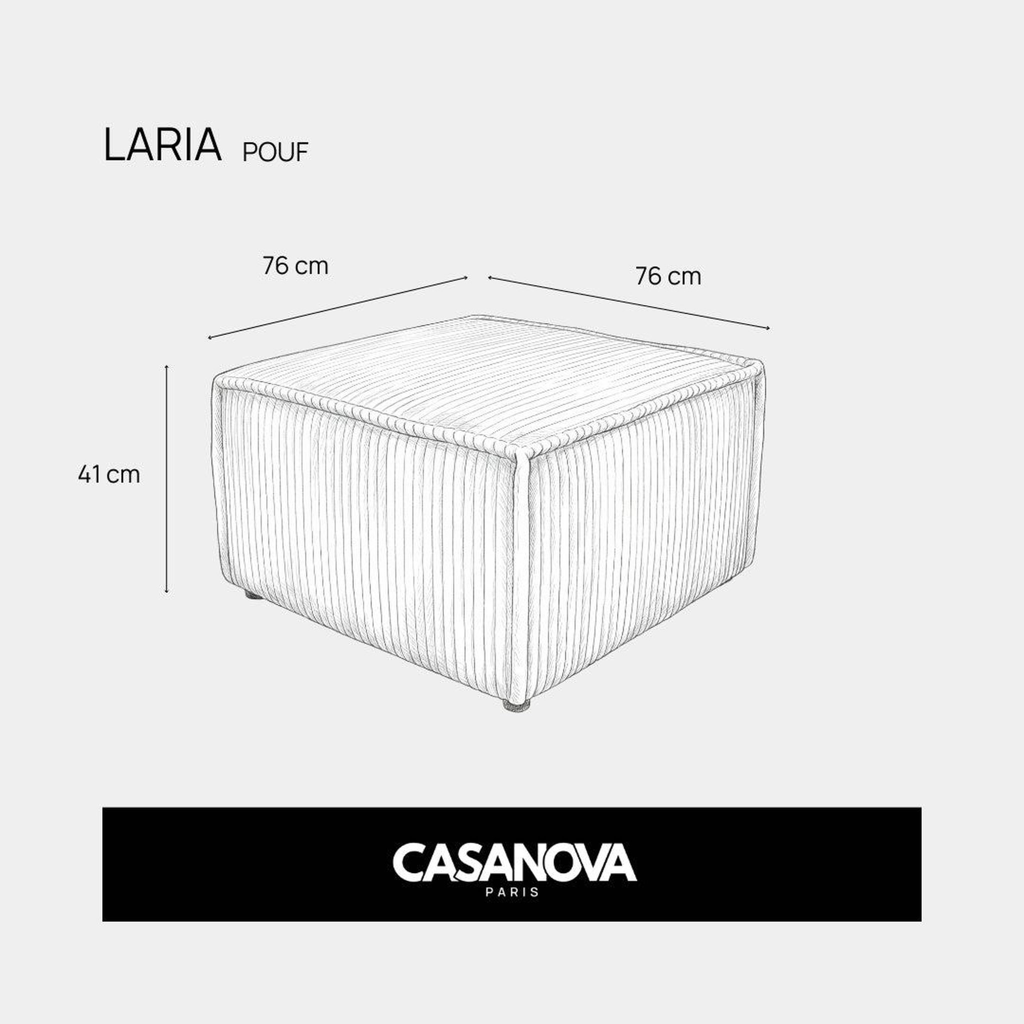 Voir la diapositive 6 : CASANOVA PARIS Laria - pouf gros velours côtelé