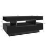 Voir la diapositive 4 : MERAX Table Basse Brillante Avec Bande Lumineuse LED Et 4 Tiroirs