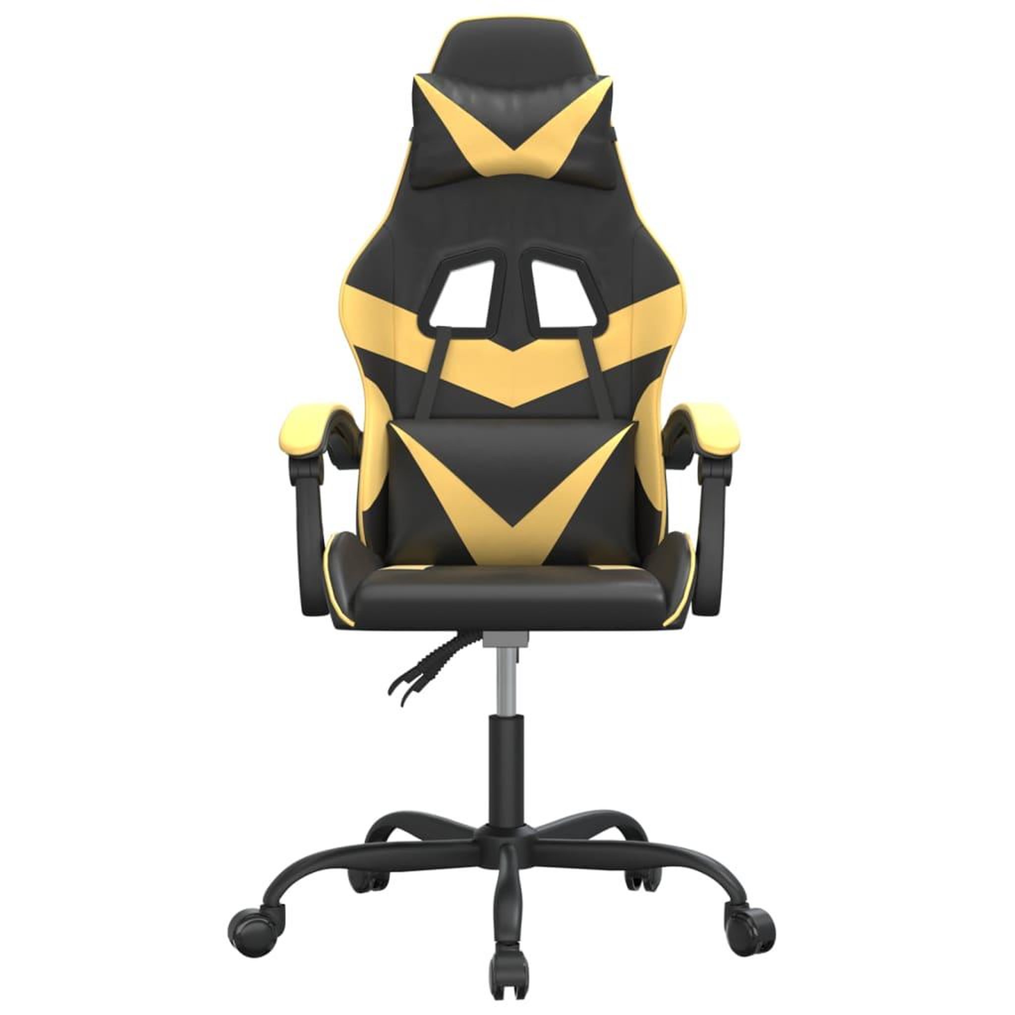 Voir la diapositive 3 : VIDAXL Chaise de jeu pivotante Noir et dore Similicuir
